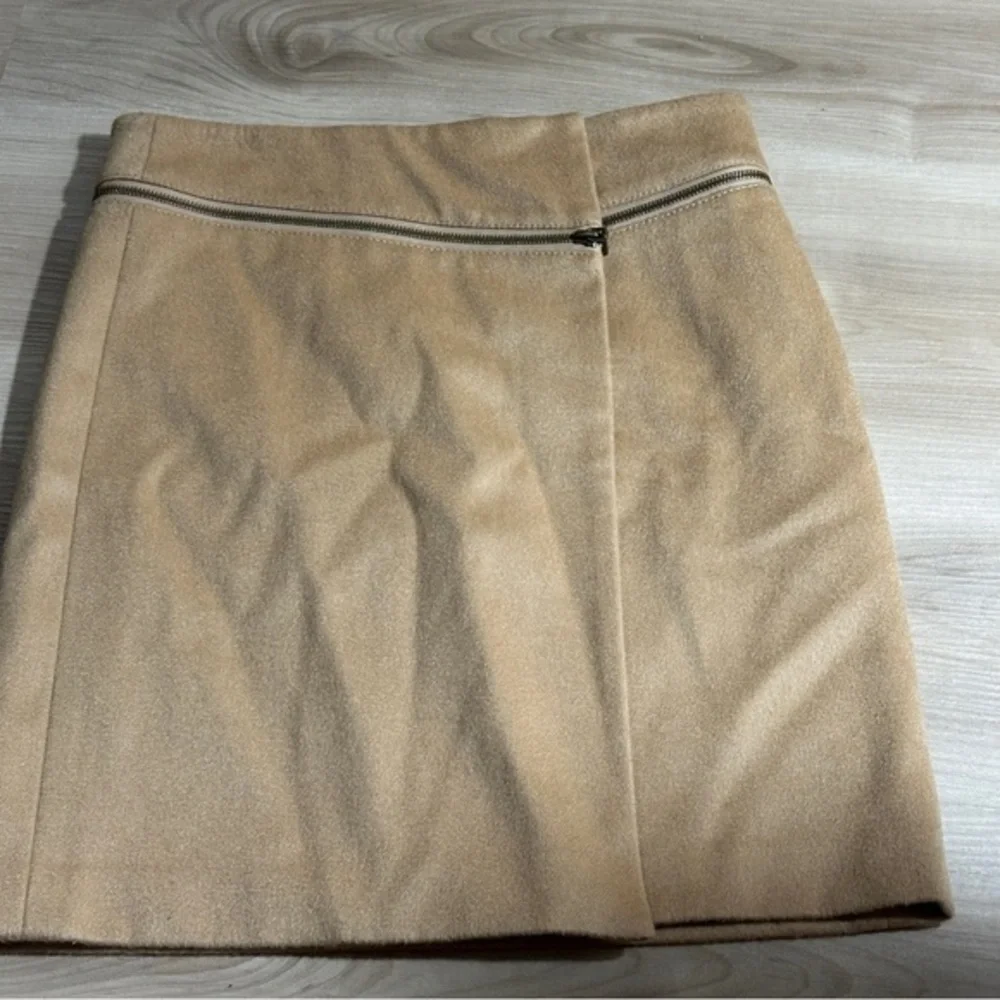 Tory Burch Wool‎ Skirt Women 2 Camel Tan Zipper Detail Mini A-Line